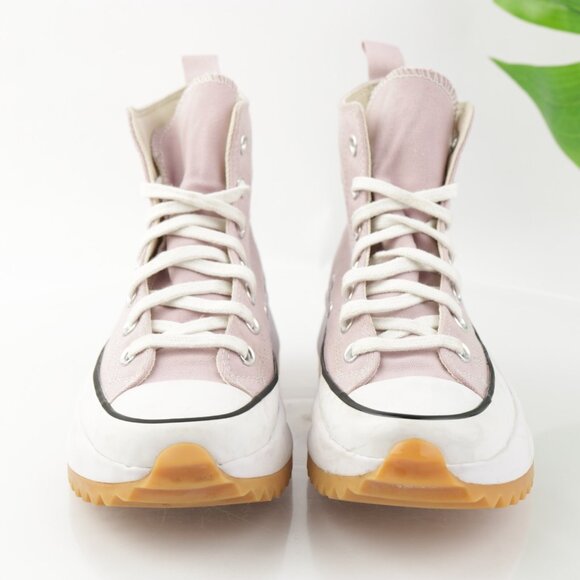 Converse Womens Run Star Hike Hi Sneaker Size 7 Pink White Platform Lace Up Shoe - Picture 2 of 14